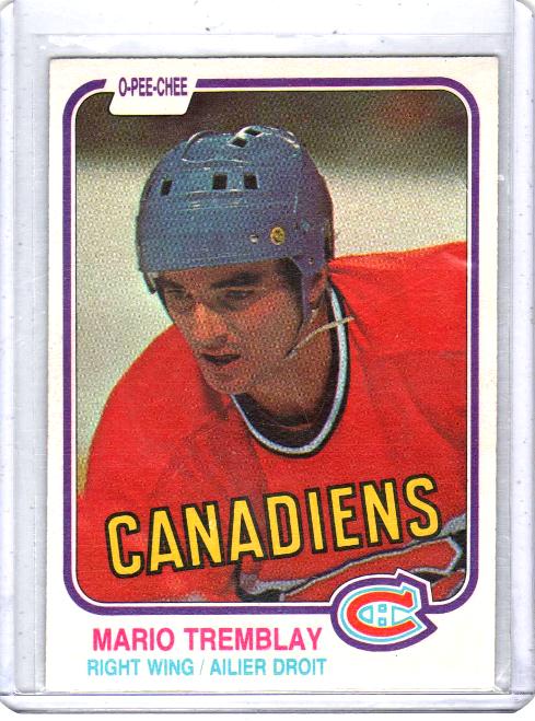 1981 O-Pee-Chee  Mario Tremblay  Card #192 - Montreal Canadiens